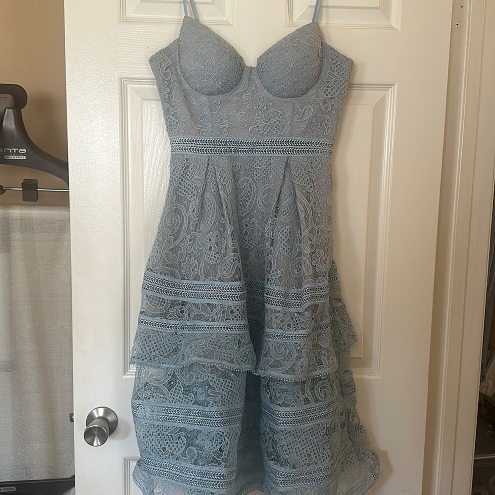Self Portrait Lace Blue Babydoll Dress